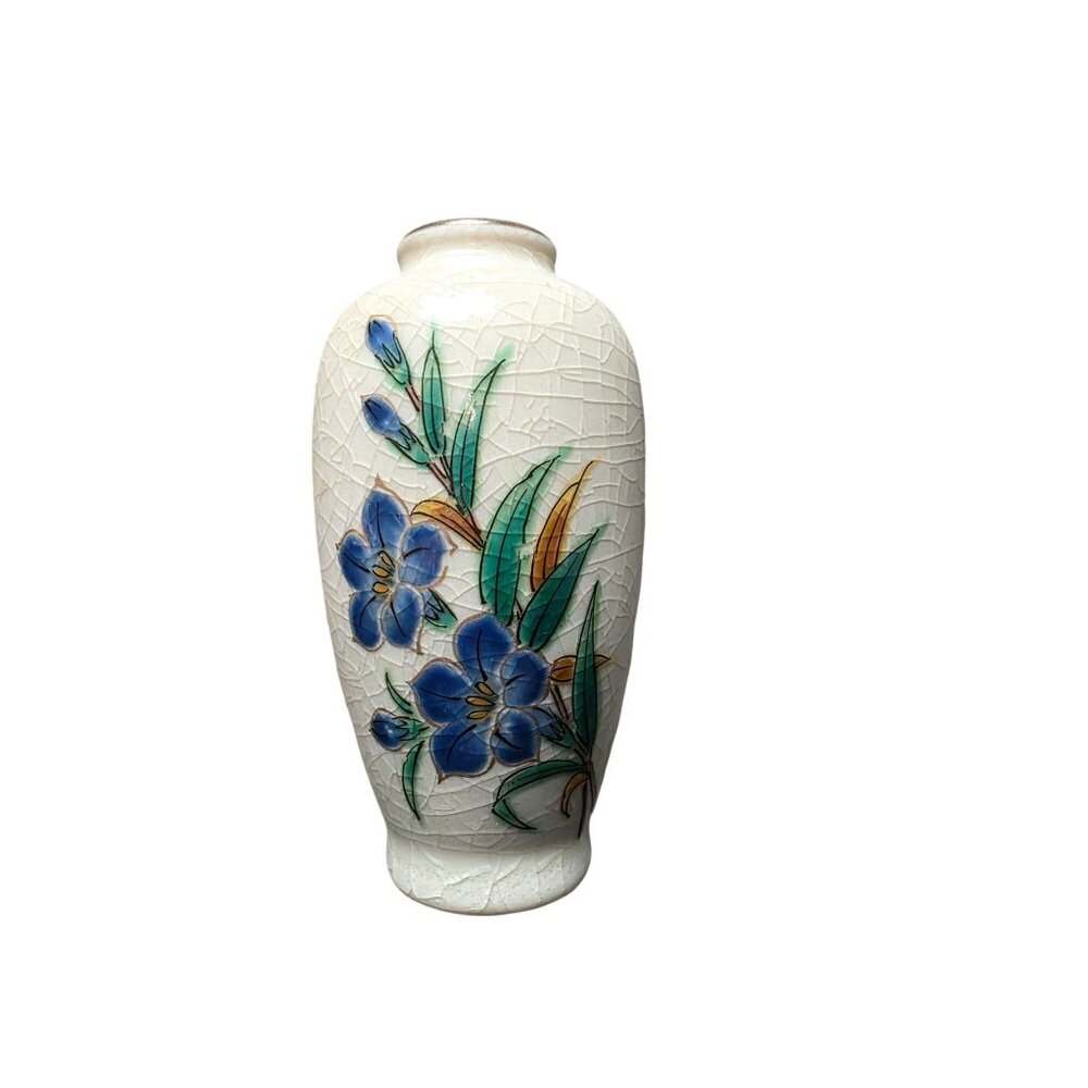 Homco Miniature Oriental Satsuma Porcelain Floral Vase